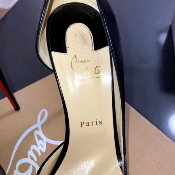 Christian Louboutin Iriza 100 Nappa Shiny Black Stilleto Heels Size 41.5 / 11.5 - Picture 4 of 13